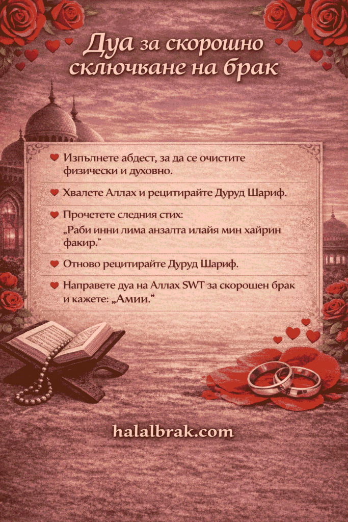 Дуа за скорошно сключване на брак