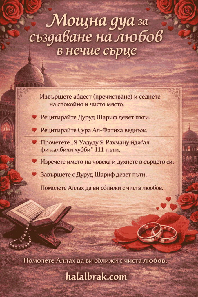 Мощна дуа за създаване на любов в нечие сърце